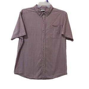 Columbia Button Down Plaid Shirt Mens Large Short Sleeve Collar Outdoor Cabin
